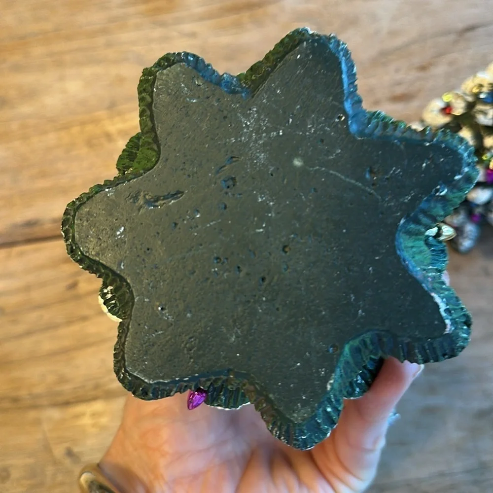 Vintage Christmas Trees heavy resin set of three
